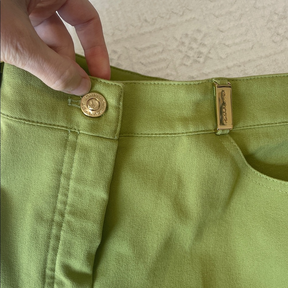 St. John jeans Pants green gold metal Embelished - Picture 11 of 16